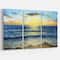 Designart - Ocean and waves at Sunrise - Sea & Shore Painting Print on Wrapped Canvas set